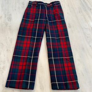 Janie and jack navy and red plaid pants size 8